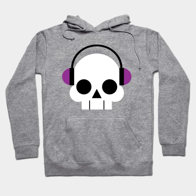 Skull with Headphones Hoodie by poshke